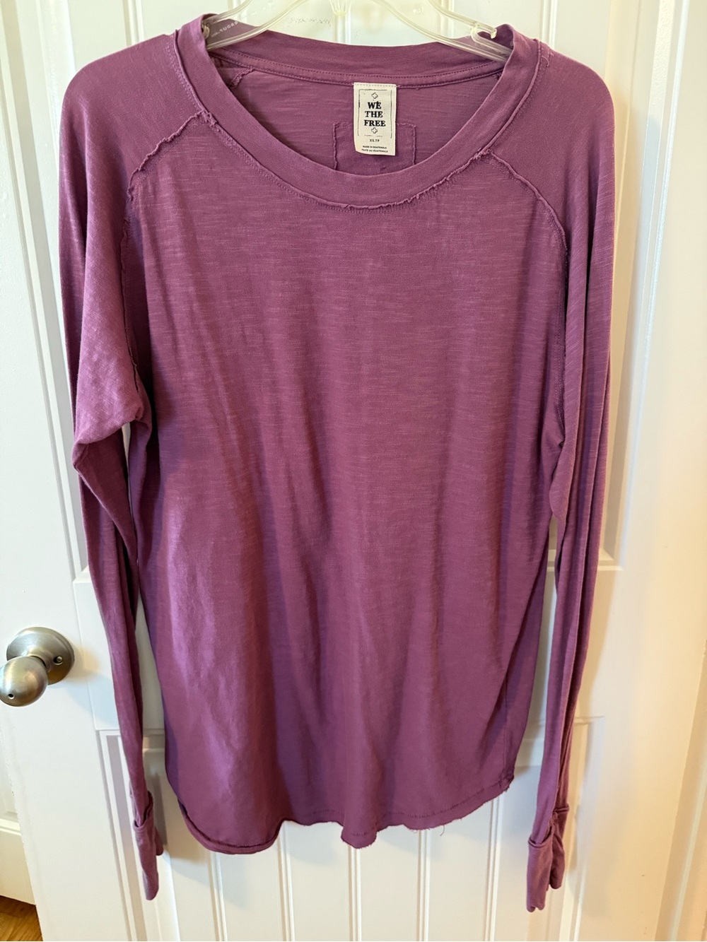 We The Free Dusty Mauve Long Sleeve Crewneck Top